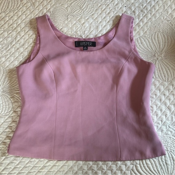 Kasper Orchid Sleeveless Shell Top Size 8P | Lined, Side Zip, Office to Evening - Picture 3 of 11
